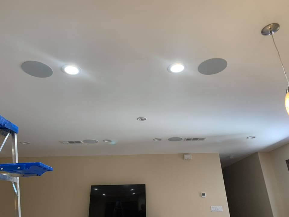 How many ceiling speakers per square foot