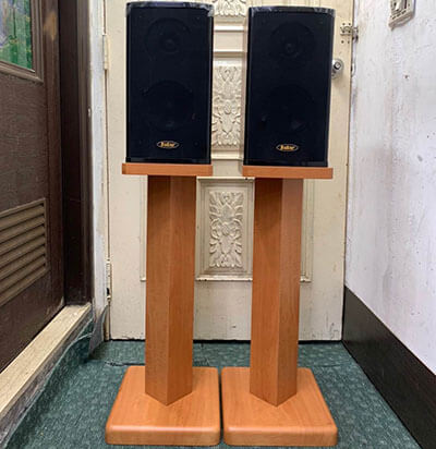 wood speaker stand