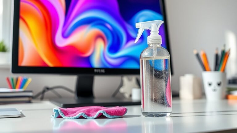 cleaning computer monitor screen