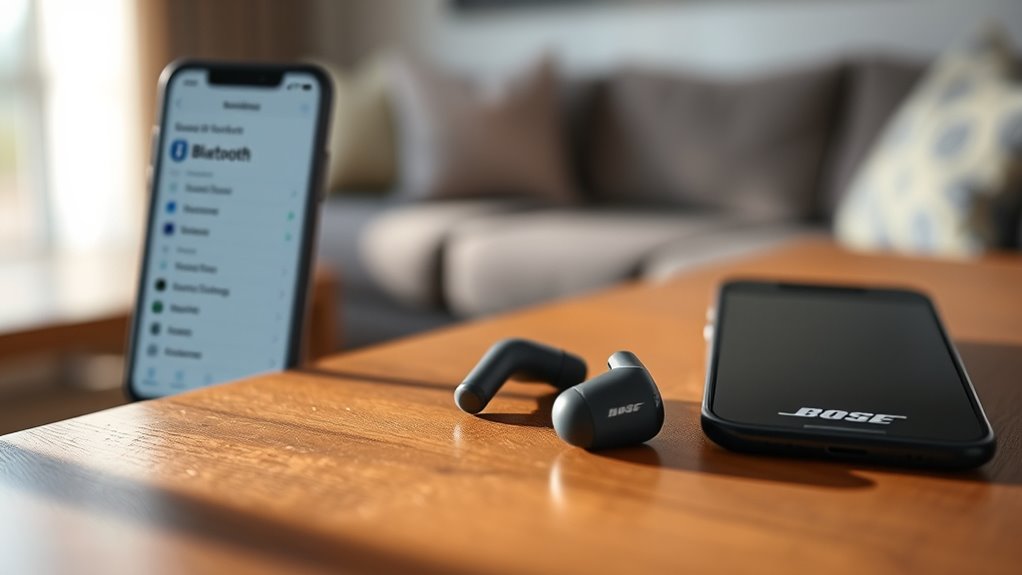 connect bose qc earbuds