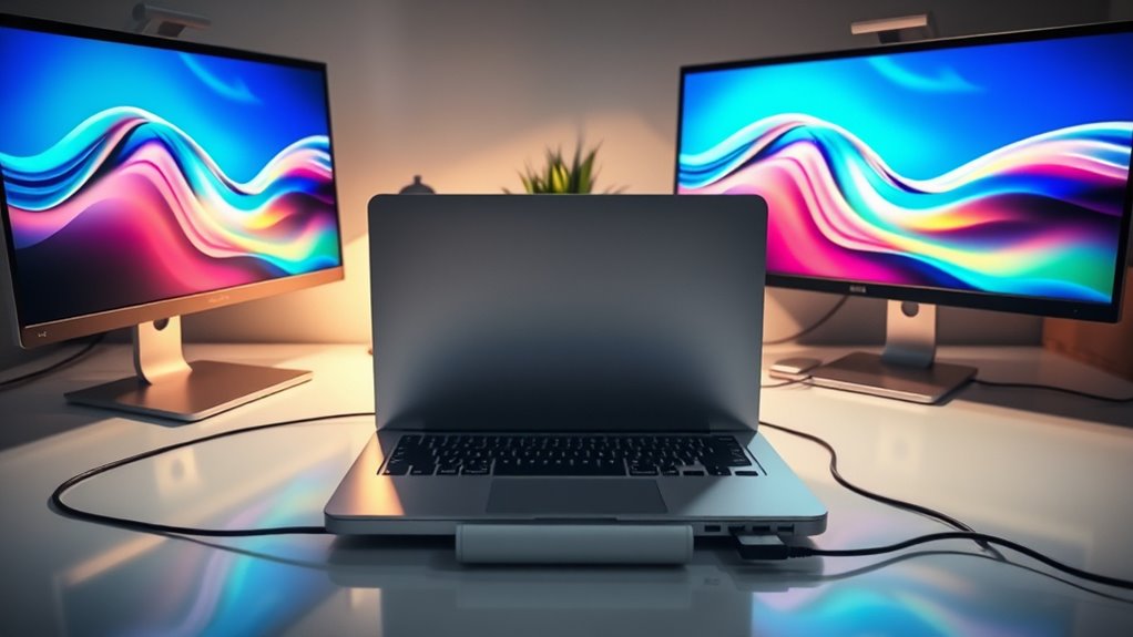 connect dual displays laptop