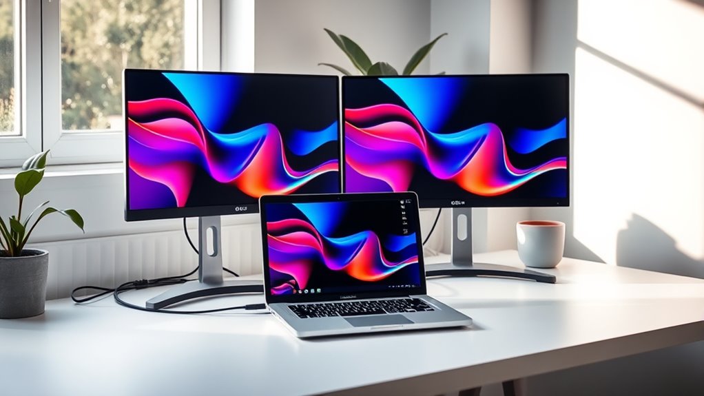 connect dual monitors laptop