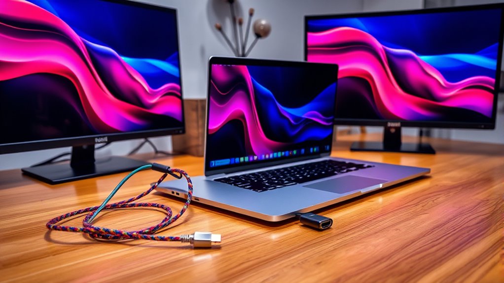 connect dual monitors laptop