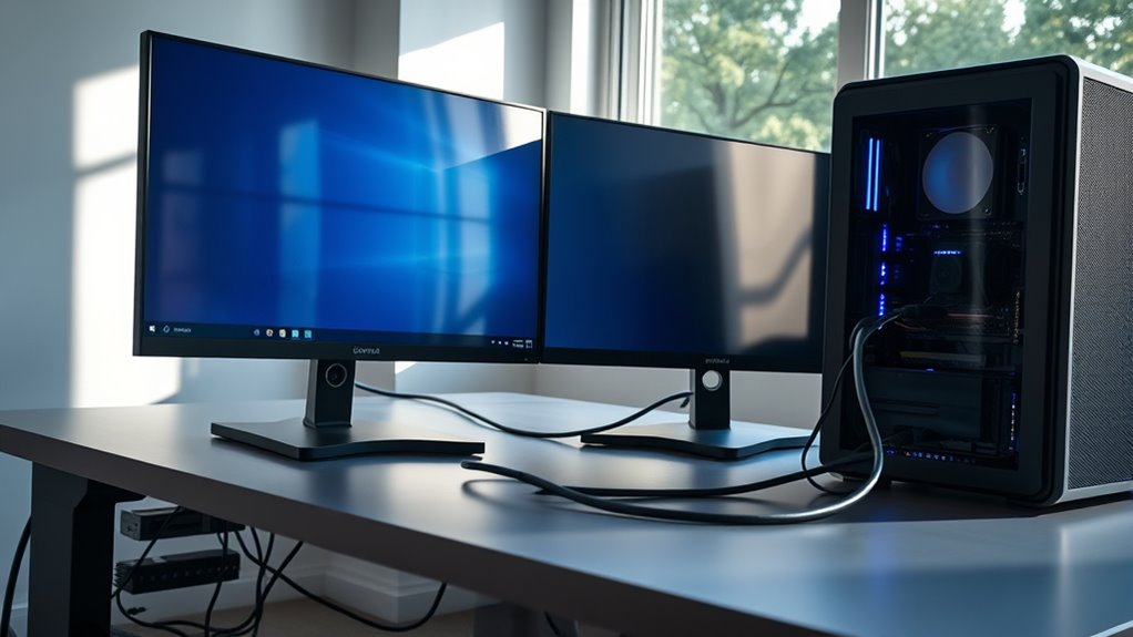 connect dual monitors setup