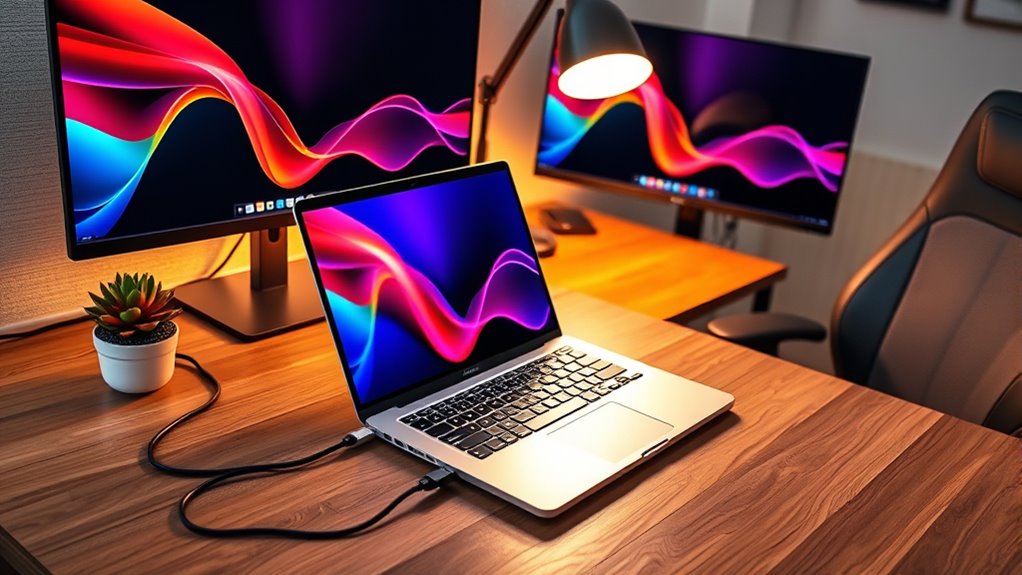 connect laptop to monitors