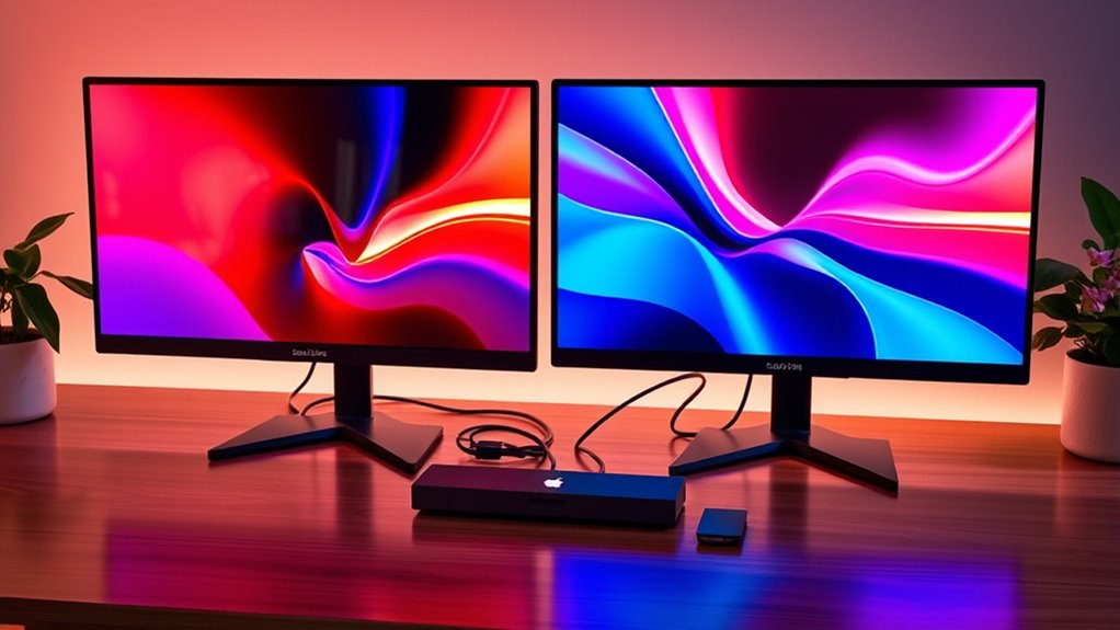 connecting dual computer displays