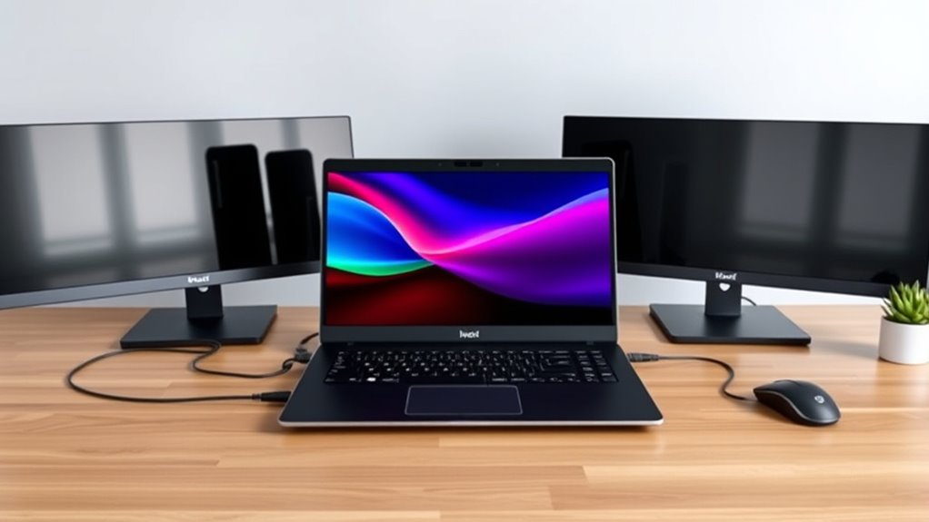 connecting dual laptop displays