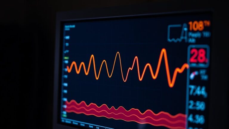 contractions displayed on monitor
