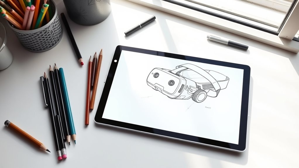 drawing a virtual reality headset