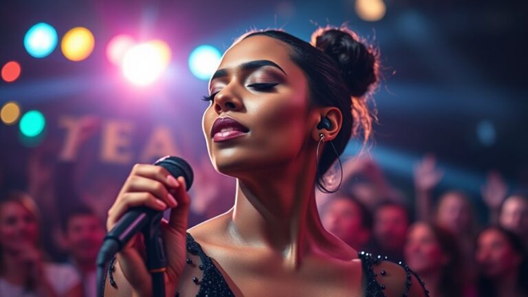 hearing themselves on stage