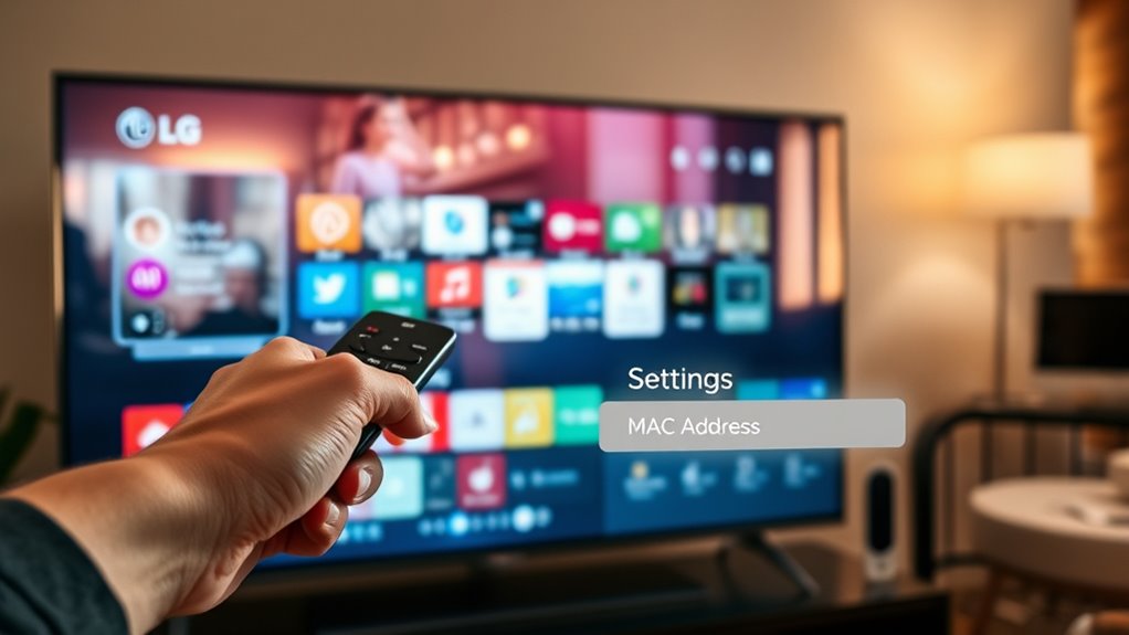 locate mac address lg tv