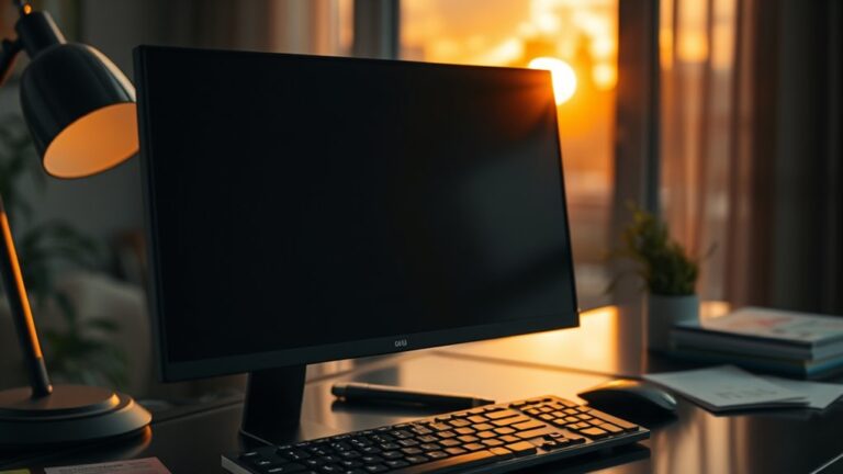 monitor displaying black screen