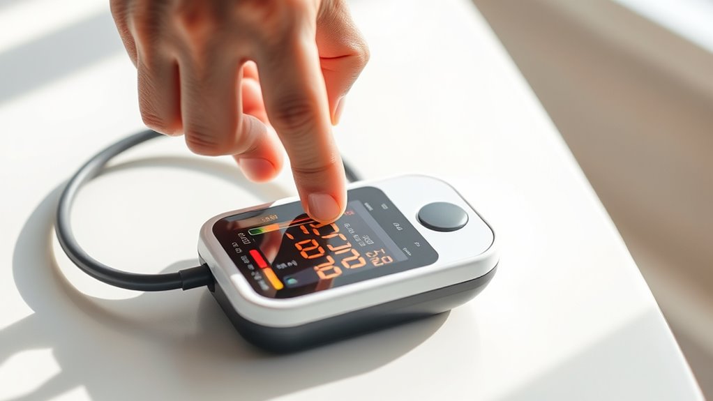 reading blood pressure monitor