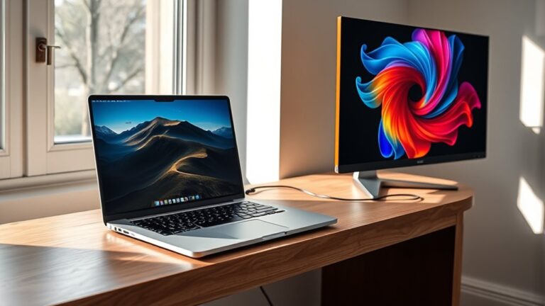 using a laptop monitor