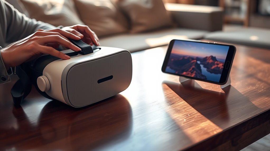 using vr headset mobile