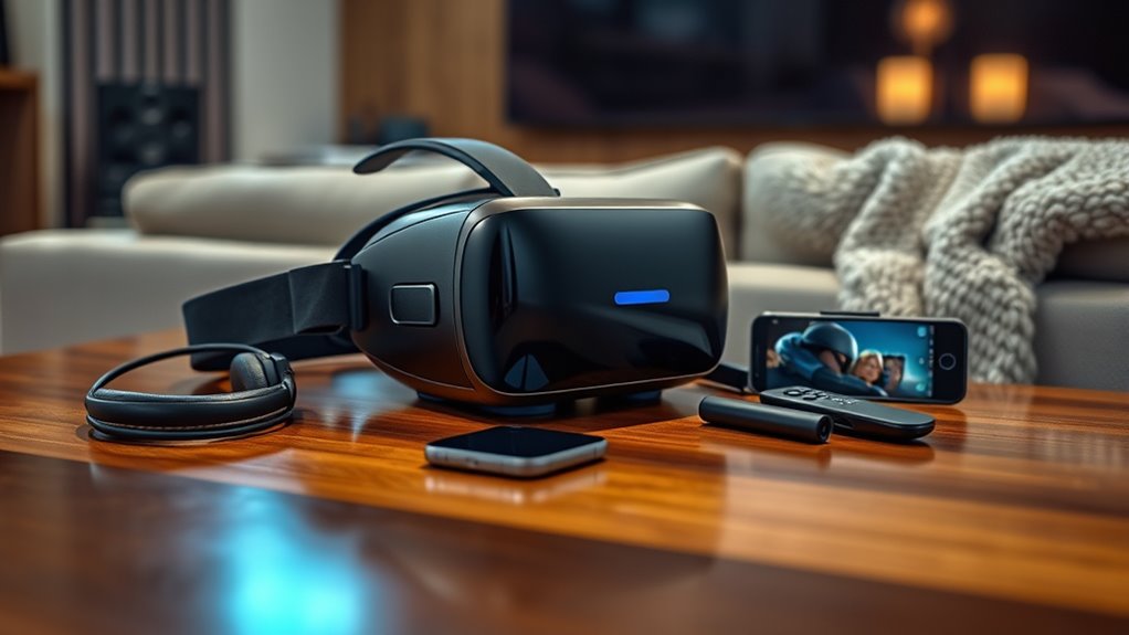 vr headset movie watching equipment