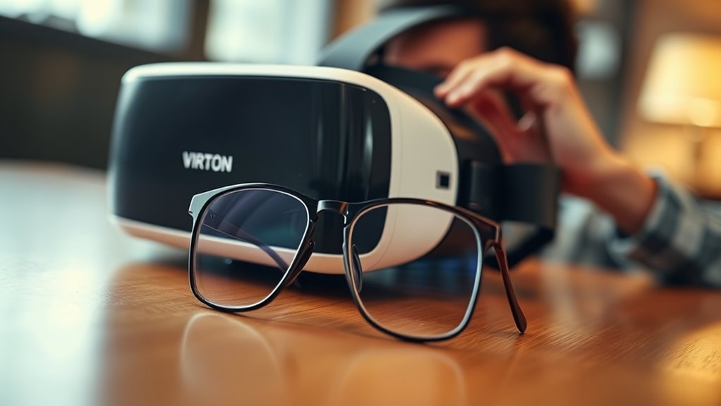 wearing glasses with vr