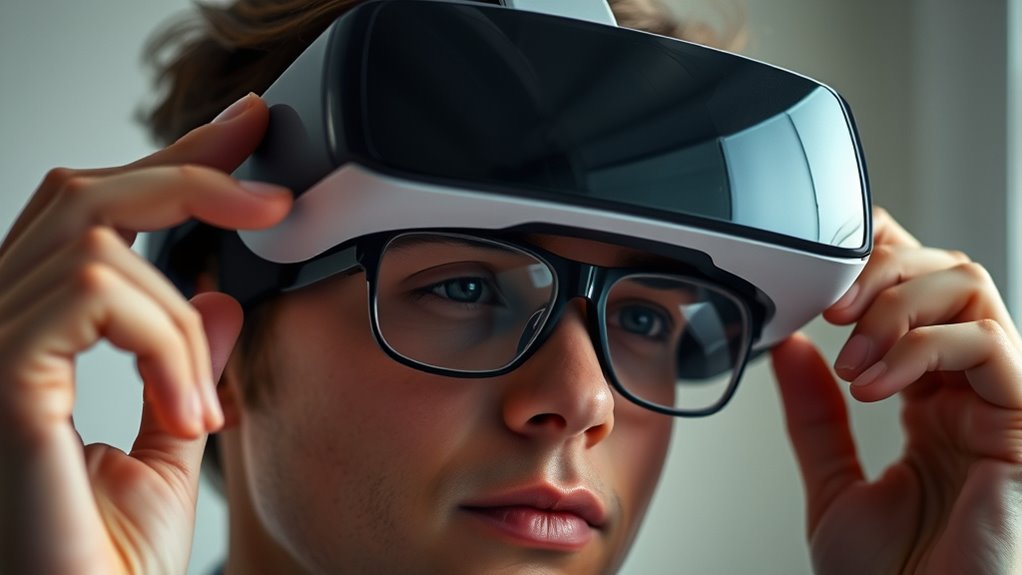 wearing glasses with vr