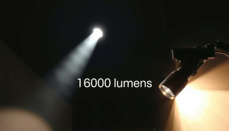 Visual comparison of brightness levels including 16000 lumens for better understanding of light intensity.