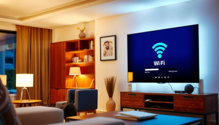 A person using a smart TV remote to access the internet, showcasing connectivity options.