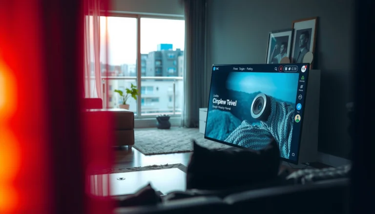 A person using a smart TV to access the internet and stream content.