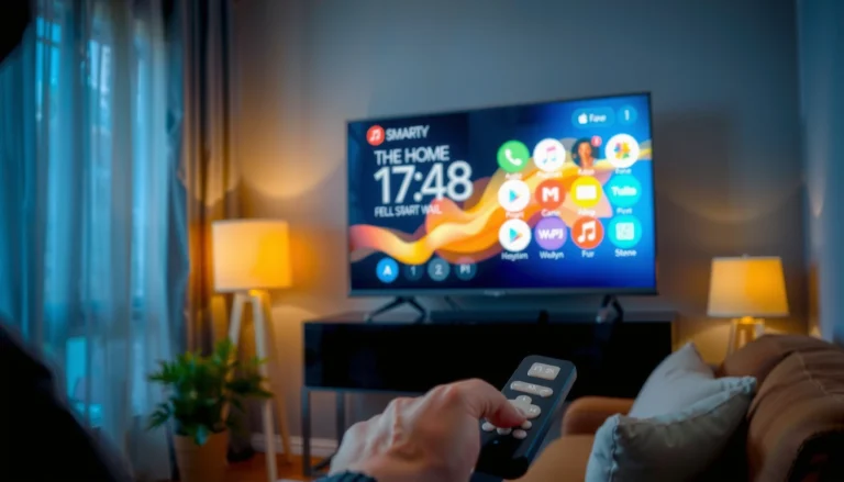 Illustration showing steps to access smart TV apps on a television screen.