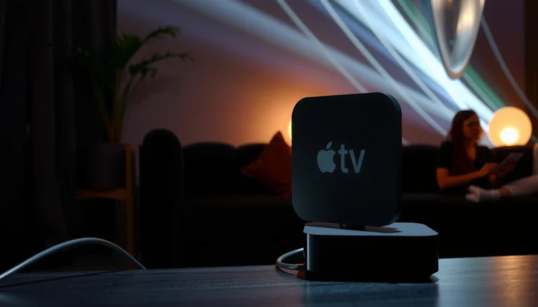 Apple TV connected to a projector, showcasing compatibility and setup tips.