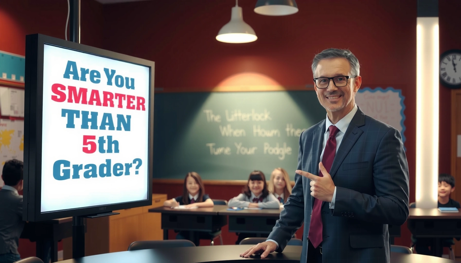 Image illustrating questions from the TV show Are You Smarter Than a 5th Grader?
