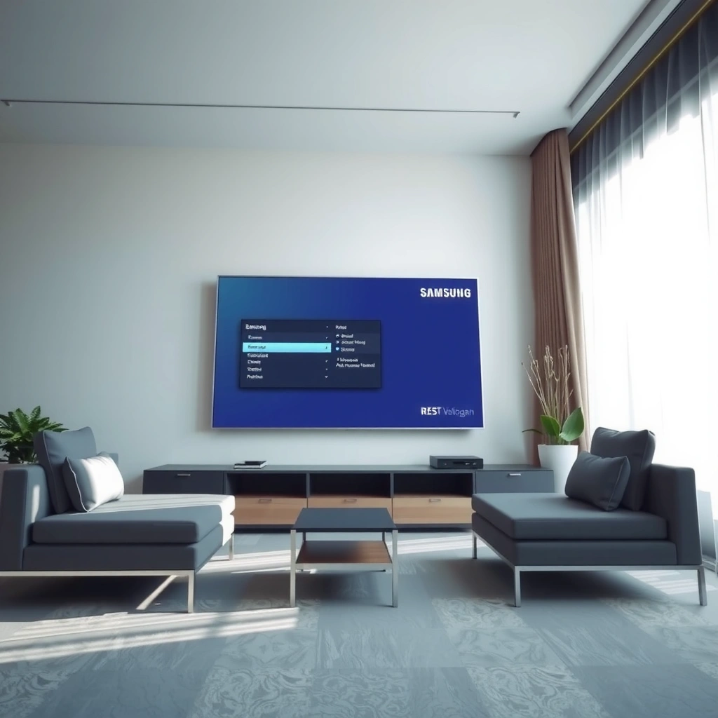 A person backing up data on a Samsung Smart TV before factory reset, ensuring important settings are saved.