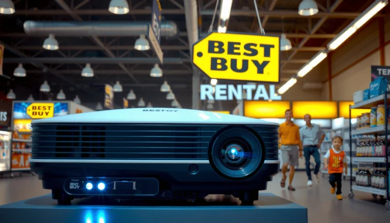 Overview of Best Buy's projector rental services, including availability and costs