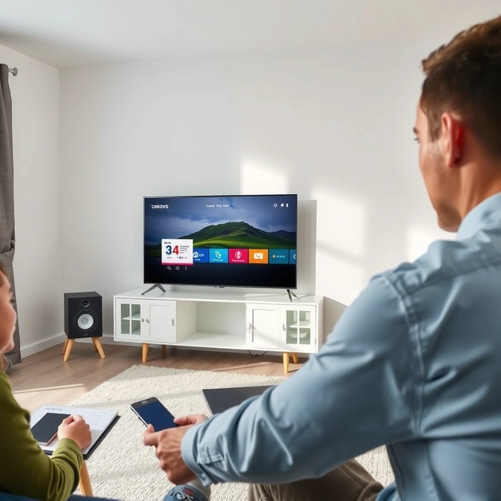 Bluetooth speaker in pairing mode for Samsung Smart TV connection