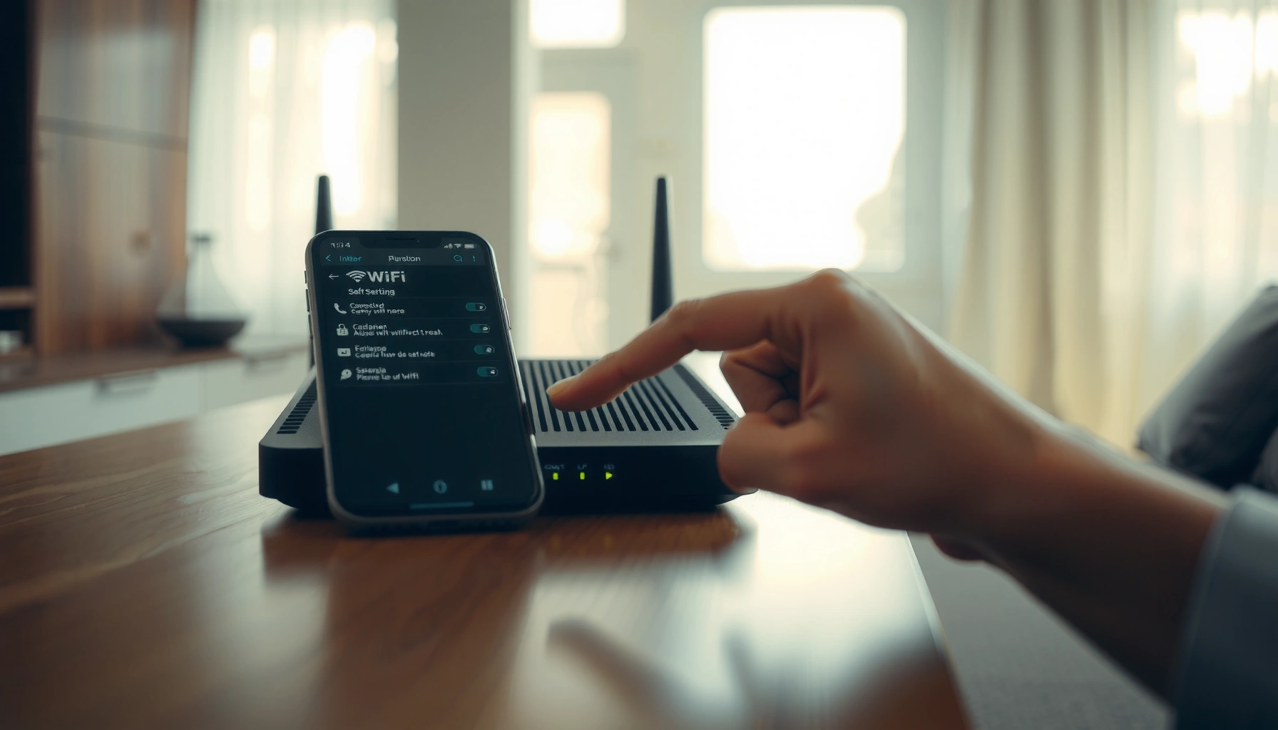 Illustration showing quick steps to change the password on a WiFi router.