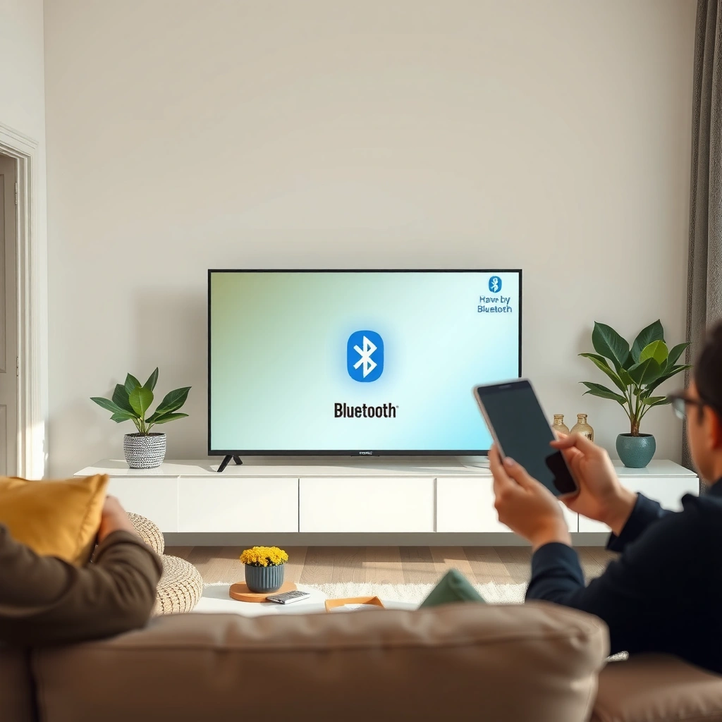 Smart TV Bluetooth settings menu showing compatibility options for connecting devices.