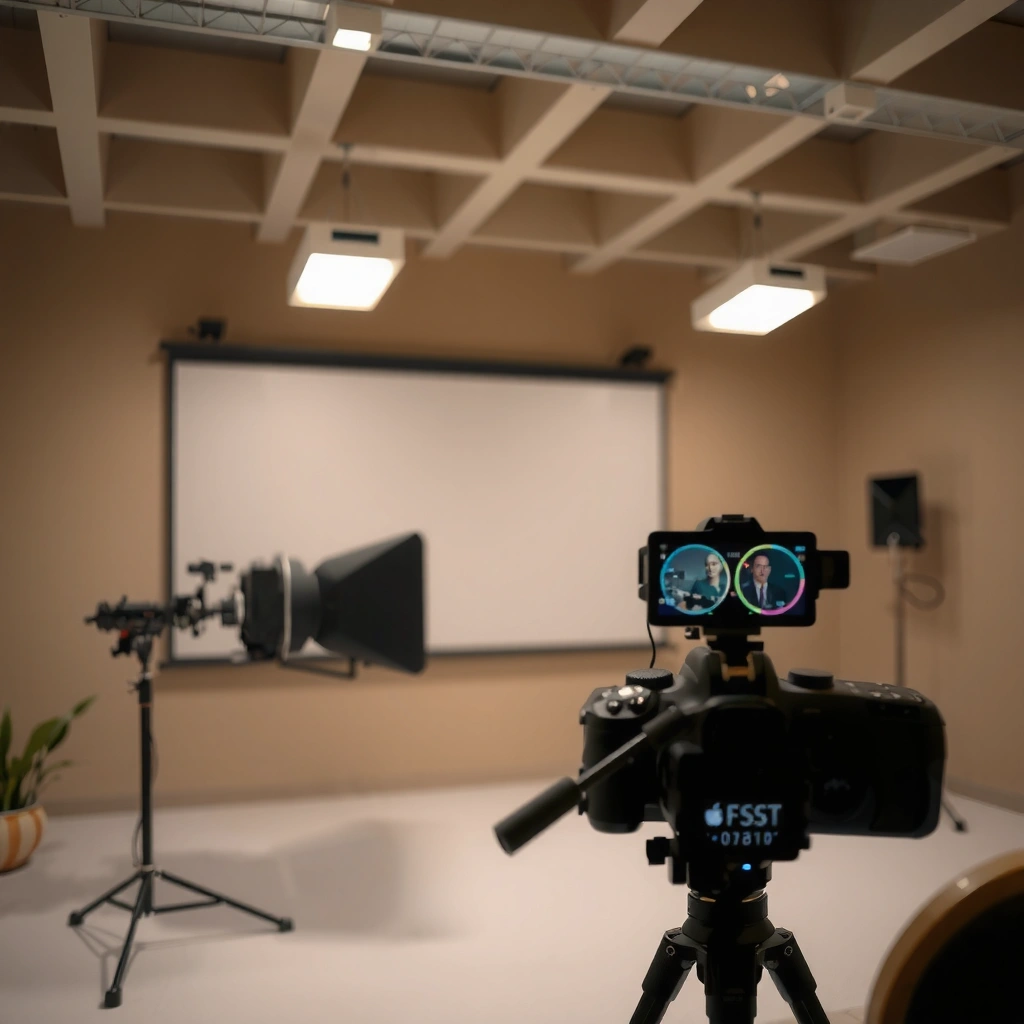 Image showing a projector with built-in speakers for sound output