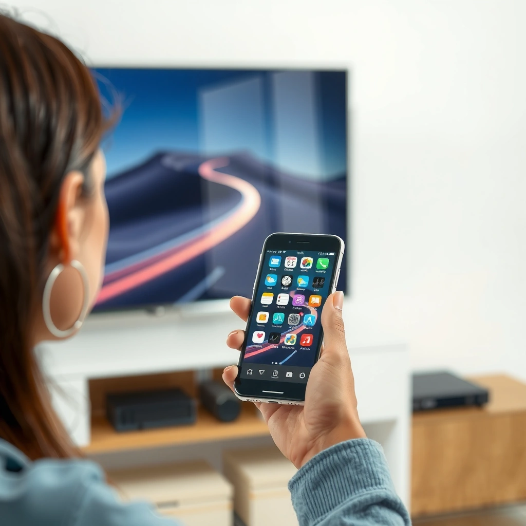 Image showing compatibility checklist for mirroring iPhone to Smart TV with requirements.