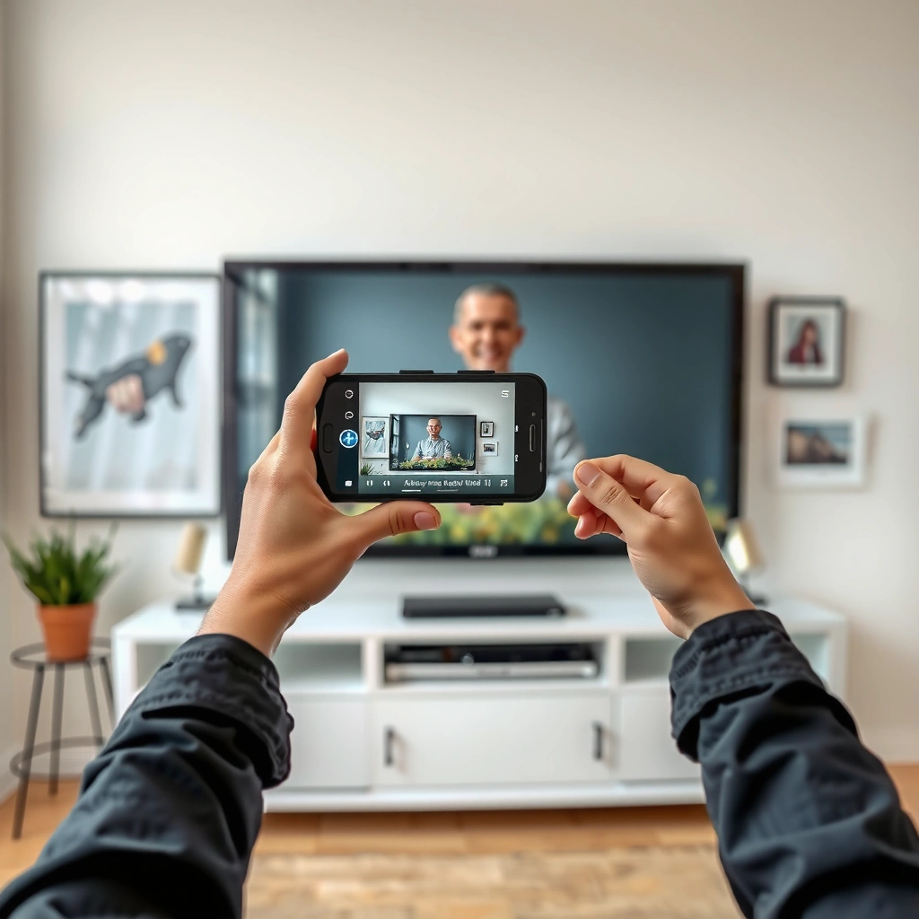 A smartphone and smart TV displaying compatibility check for screen mirroring setup