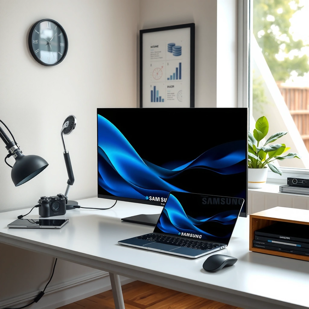Image showing different ports on a computer and a Samsung Smart TV for connectivity.