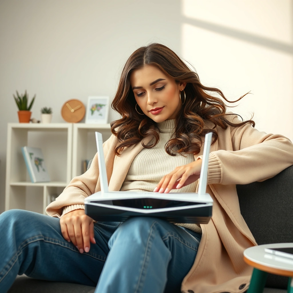 User checking the default gateway settings on a device to find router IP address.