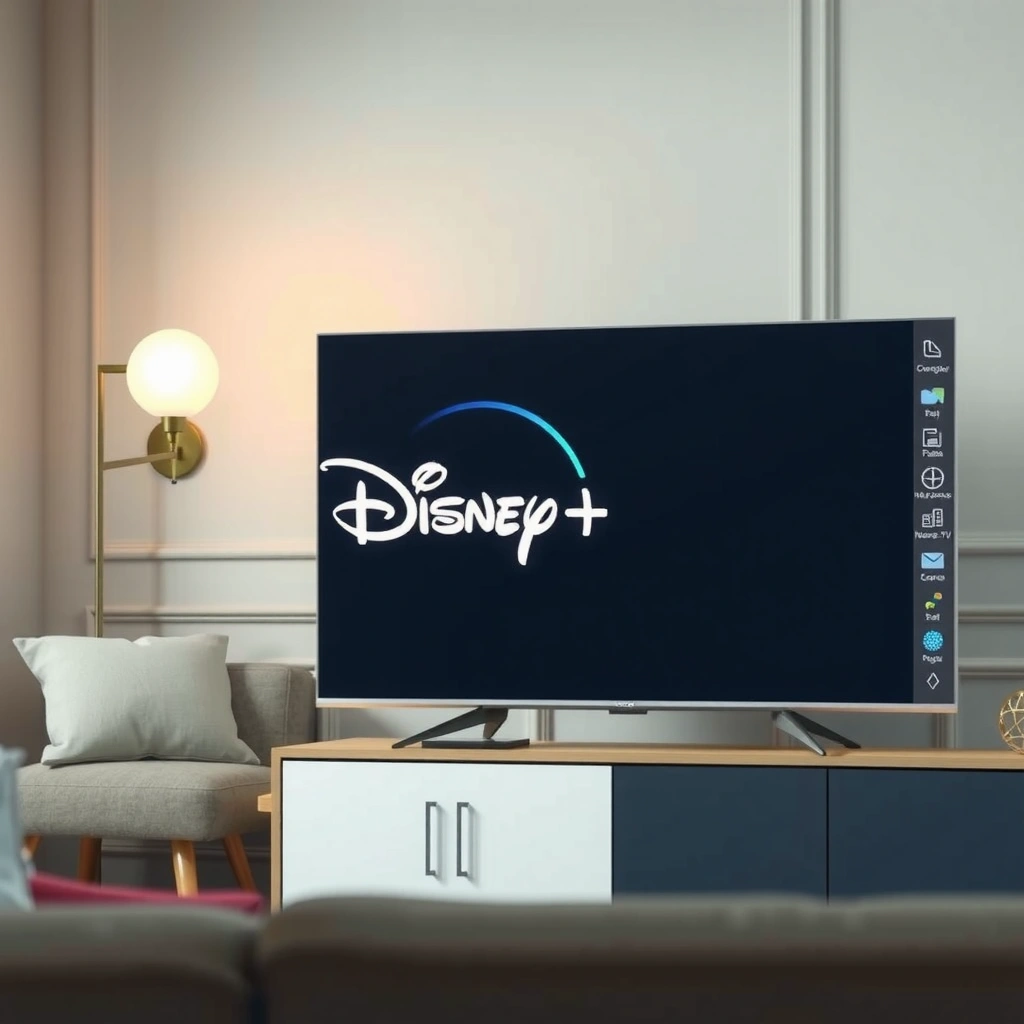 A user checking the Disney Plus app and network connection on a smart TV for seamless streaming.