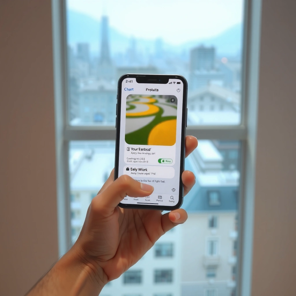 User checking the pairing mode of earbuds for iPhone setup.