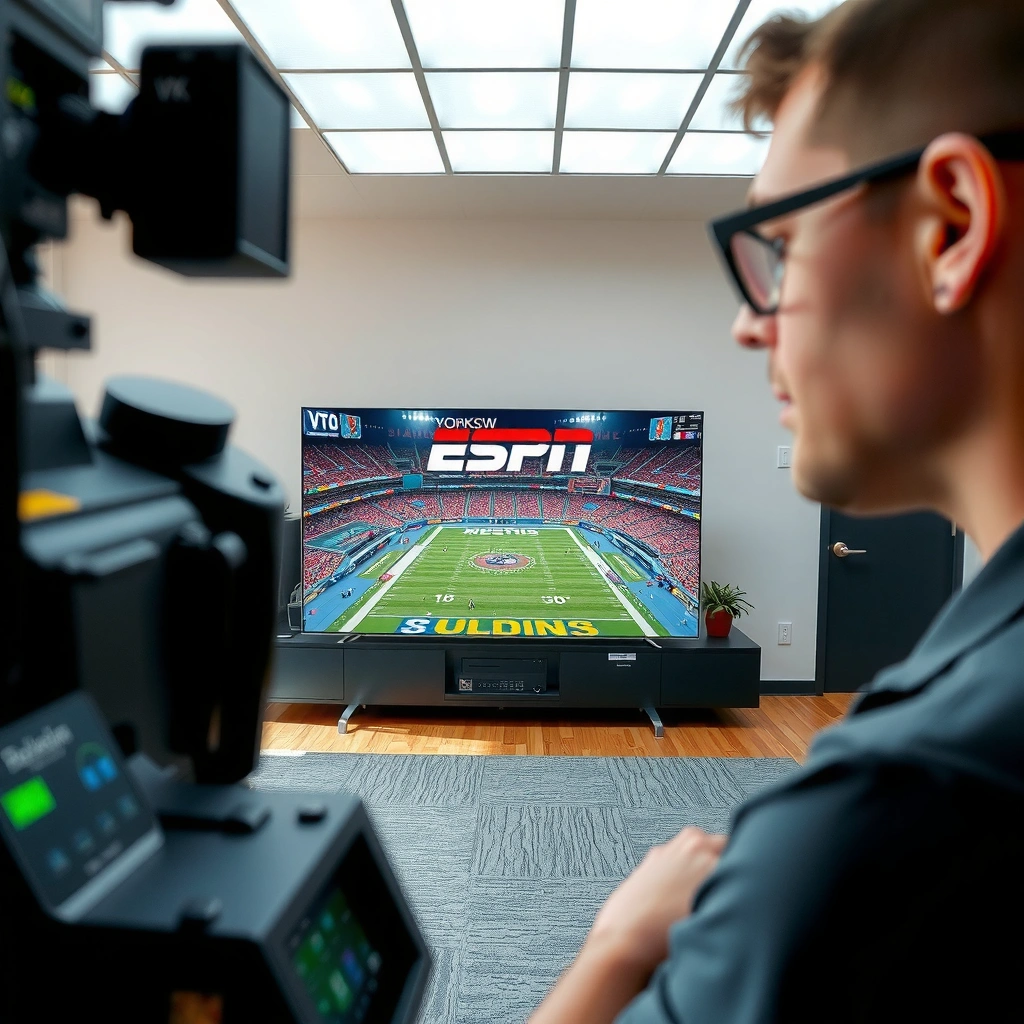 A user checking for the ESPN app on their smart TV screen.