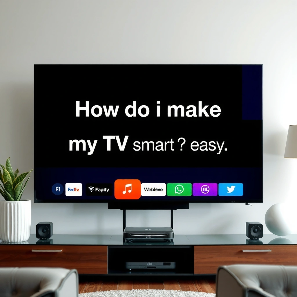 A person examining the smart features of a television to determine if it is already a smart TV.