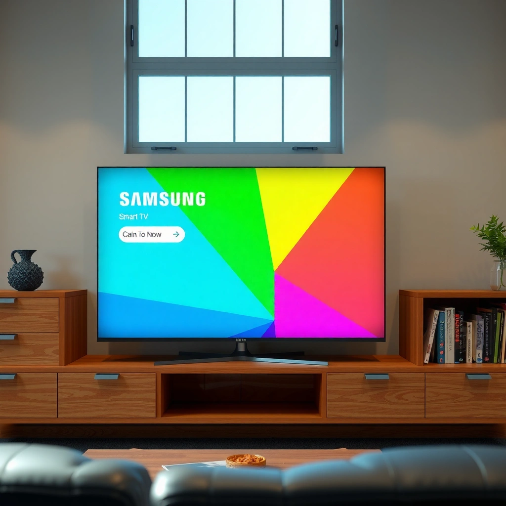A Samsung Smart TV screen displaying internet connection settings and sign-in options for downloading apps.