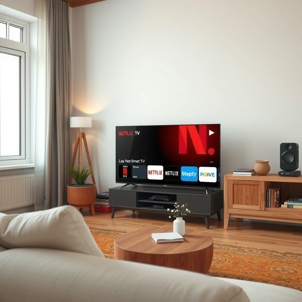 A person checking their internet connection on a smart TV to troubleshoot Netflix issues.