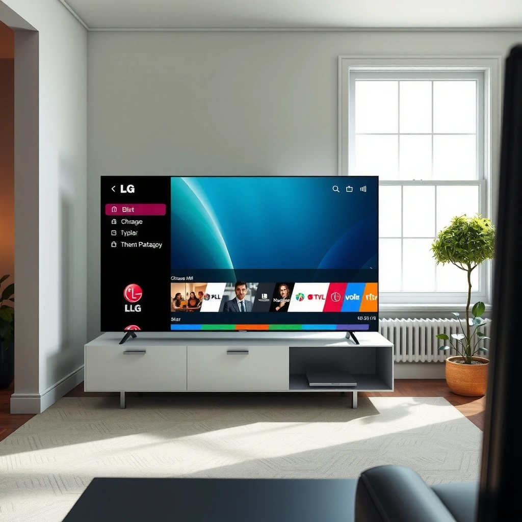 A user checking internet connection settings on an LG Smart TV for app downloads.
