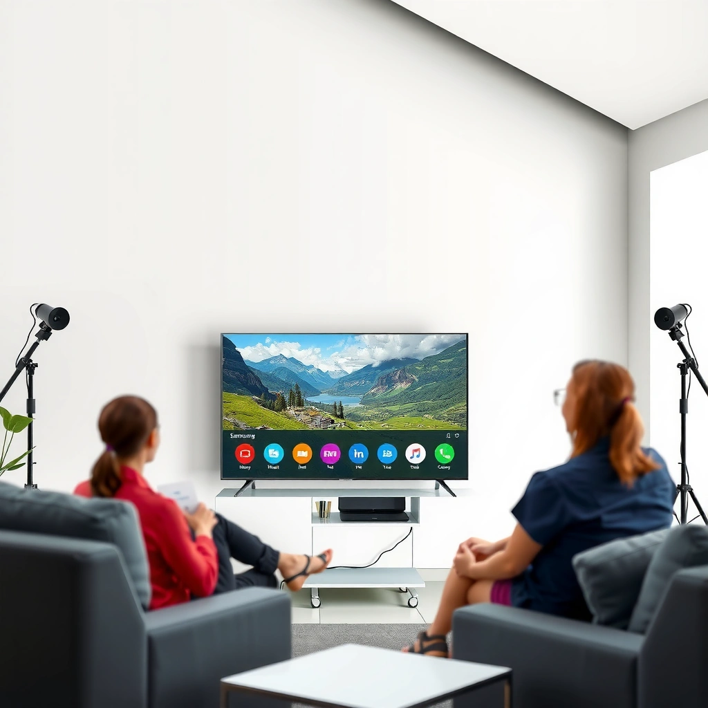 Samsung Smart TV showing internet connection status and update settings for app installation