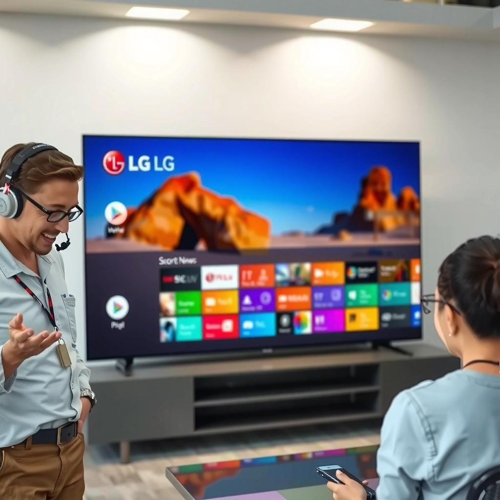 User checking internet connection and LG software update on LG Smart TV