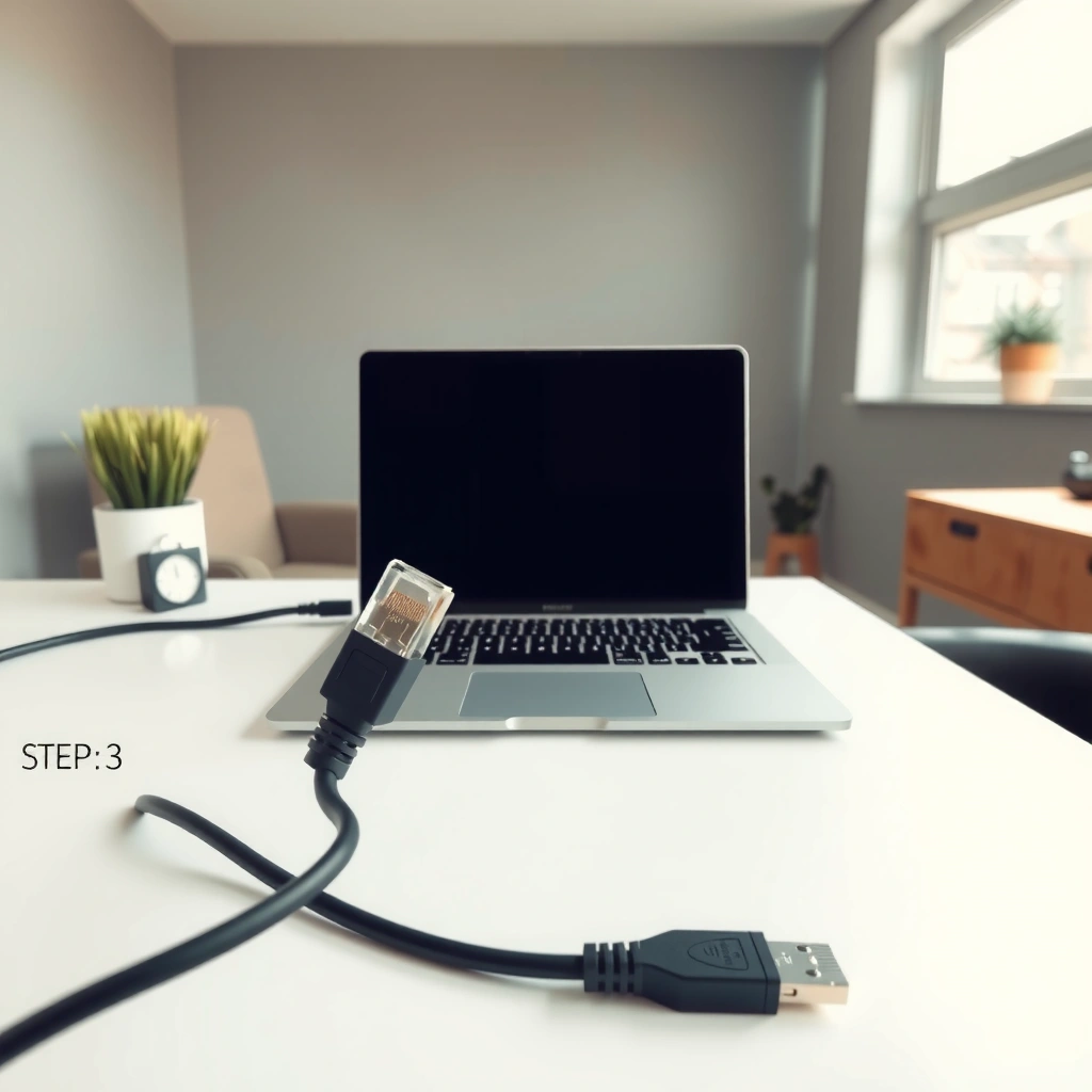 Image showing how to check your laptop's Ethernet port or adapter for connectivity.