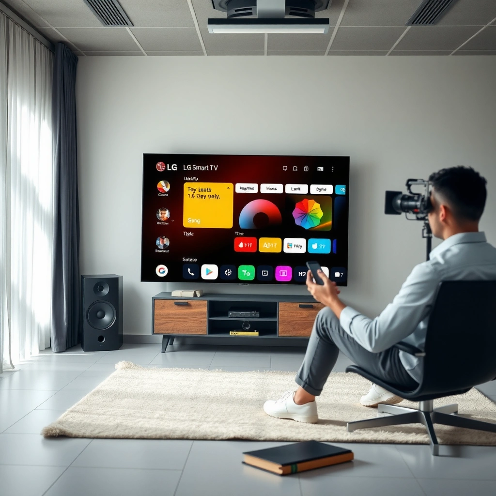 An LG Smart TV displaying model information and internet connection settings.