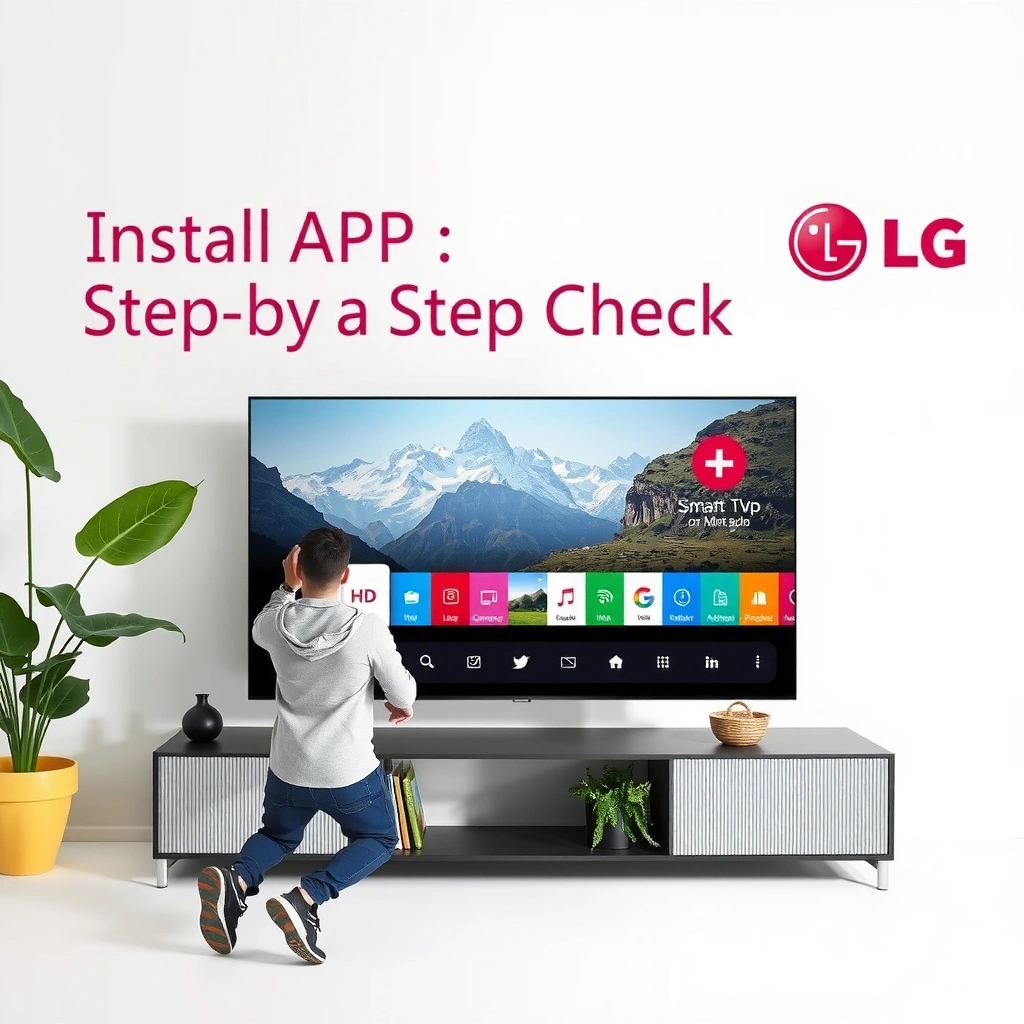Image showing the setup screen of an LG Smart TV for app installation